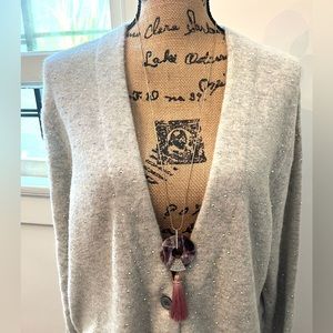 Amethyst Quartz Pendant Necklace with Tassel